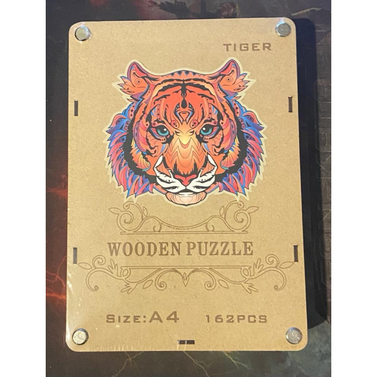 Деревянный пазл для детей и взрослых A4 тигр  wooden puzzle 162 шт