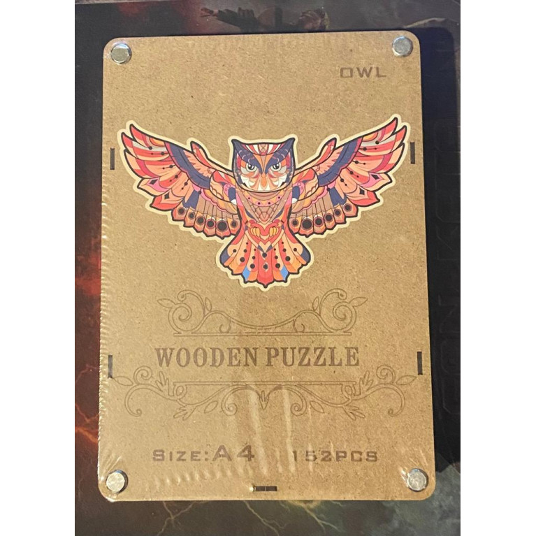 Деревянный пазл для детей и взрослых A4  сова wooden puzzle 152 шт