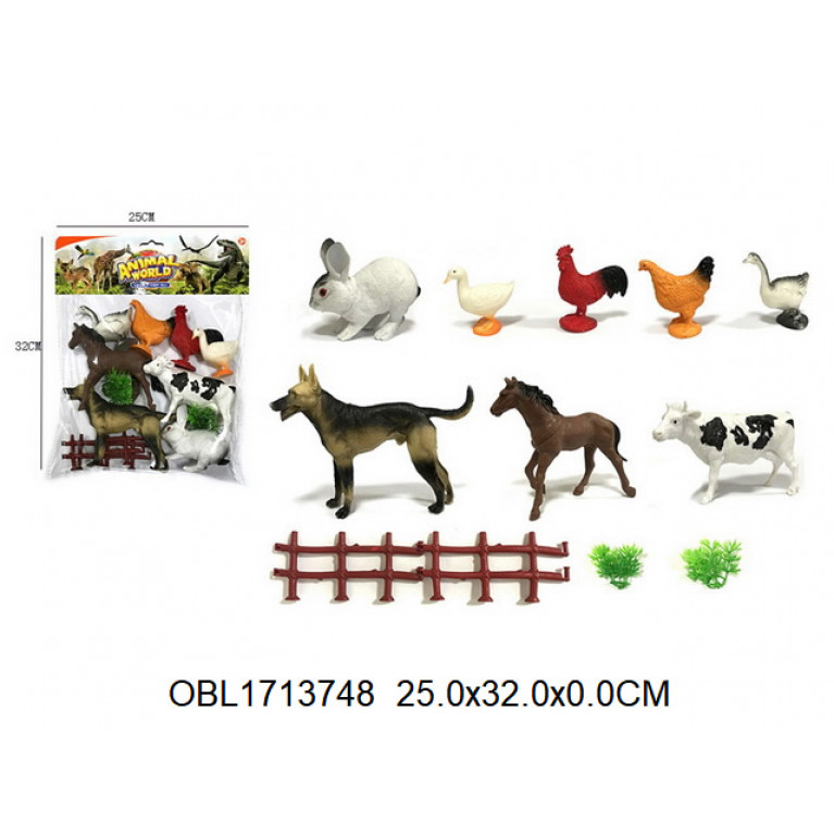 Игрушка животные набор 8 шт/пакет 678-N14 32*5*25 см