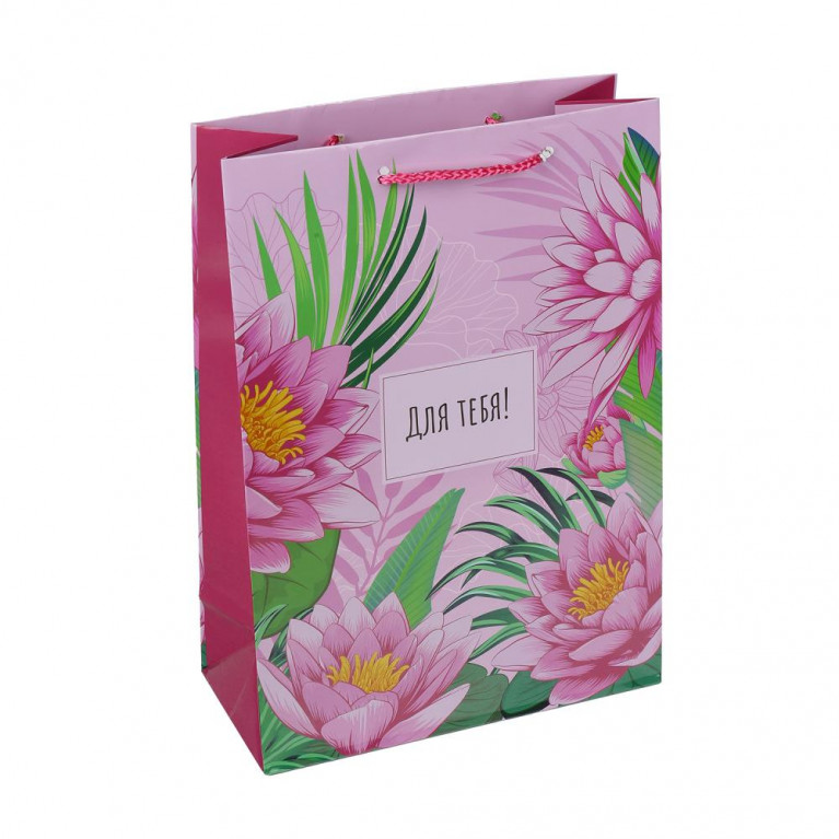 Пакет подарочный глянцевый ml,цветы,140 гр/м2 ЧУДО ПРАЗДНИК в кор.10*12шт