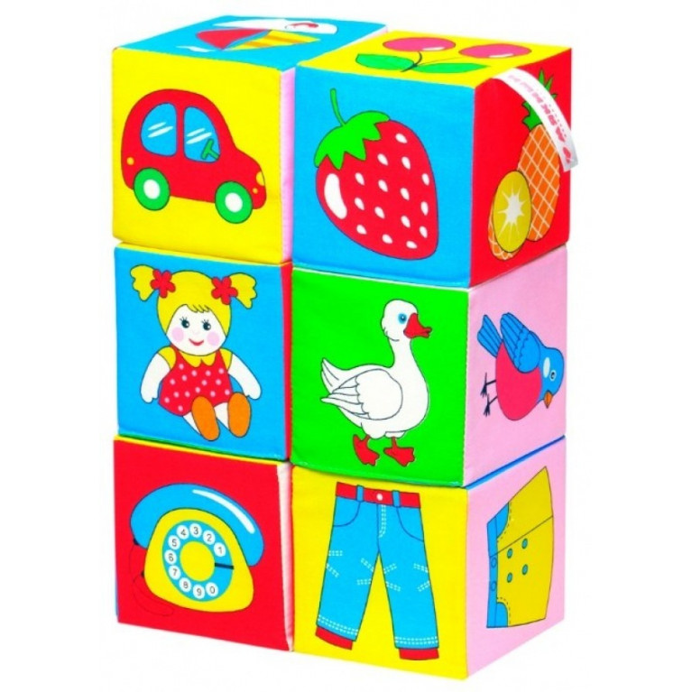 Игрушка кубики "Мякиши" (Предметы) (6 кубиков) (Арт. 001)