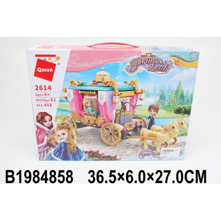 ааааа Конструктор "Карета принцессы" 458 дет. в/к 36,5*6*27 см. 2614