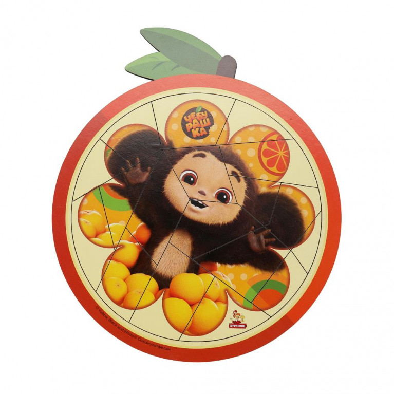 Игрушка деревянная пазл фигурный 25*21,5 см Чебурашка терм. пакет Буратино в кор.20шт