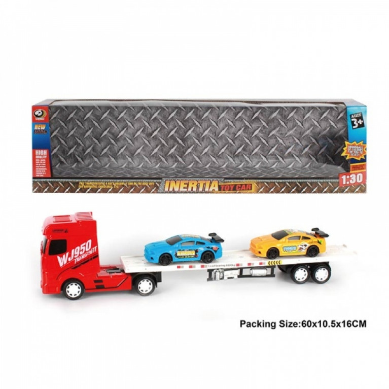 Трейлер инерц. + два авто, цвет в ассорт. WJ950-800A в кор. в кор.20шт