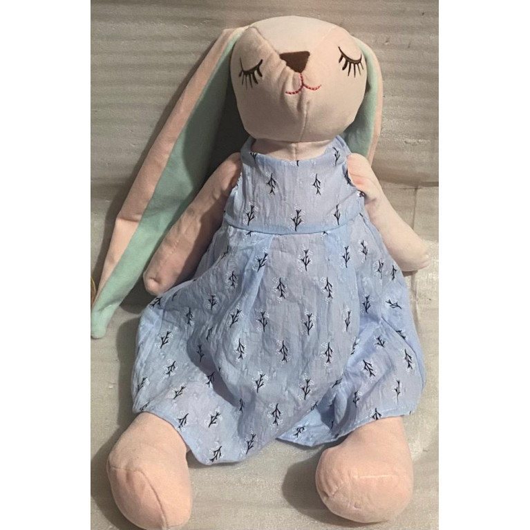 Мягкая игрушка заяц в платье   55 см