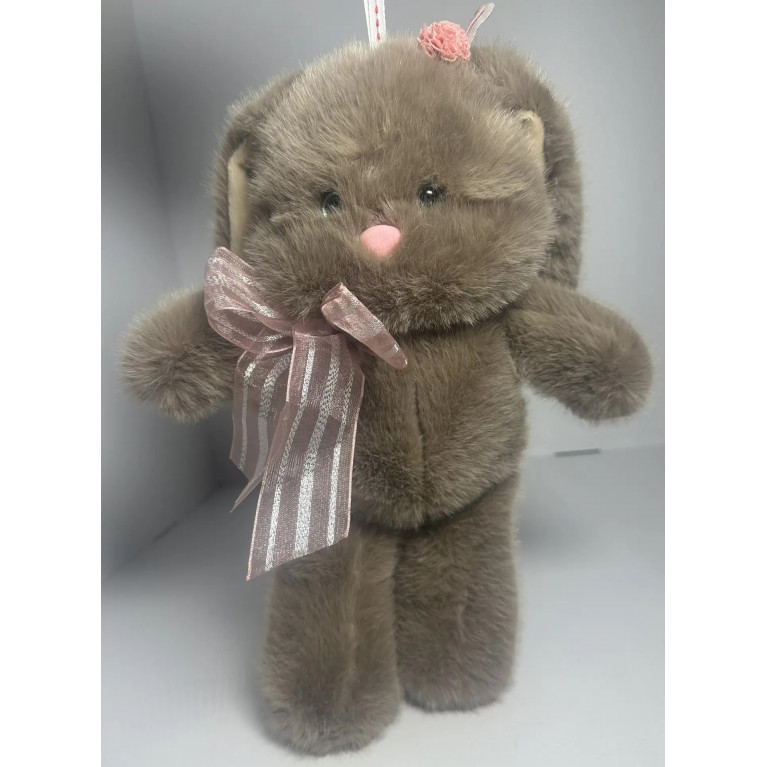 Игрушка мягкая заяц с бантиком  35 см t6614-35b