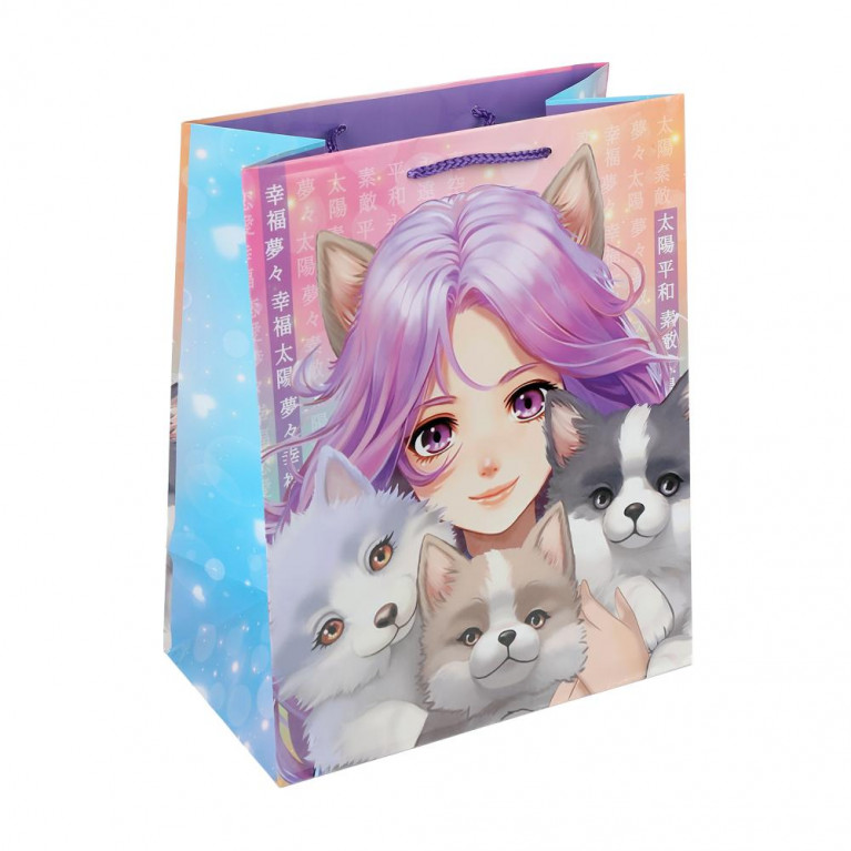 Пакет подарочный глянцевый l,аниме,140 гр/м2 ЧУДО ПРАЗДНИК в кор.10*12шт