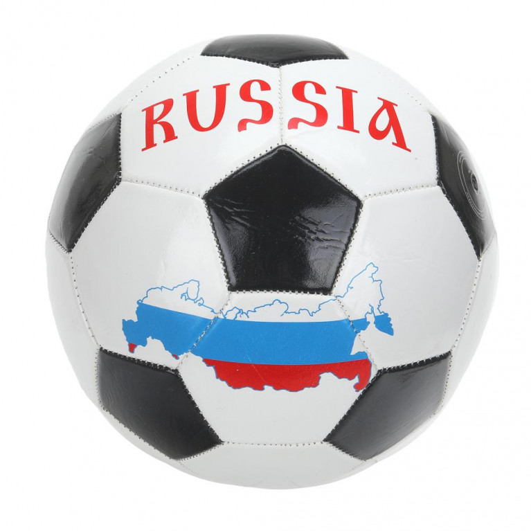 Мяч футбольный россия, пвх 1 слой, 5 р., камера рез., маш.обр. в кор.50шт ккк