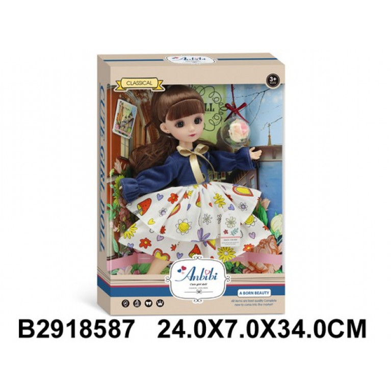 Кукла 30 см с аксессуарами, ручки и ножки шарнирные, в/к 26*7*33 см