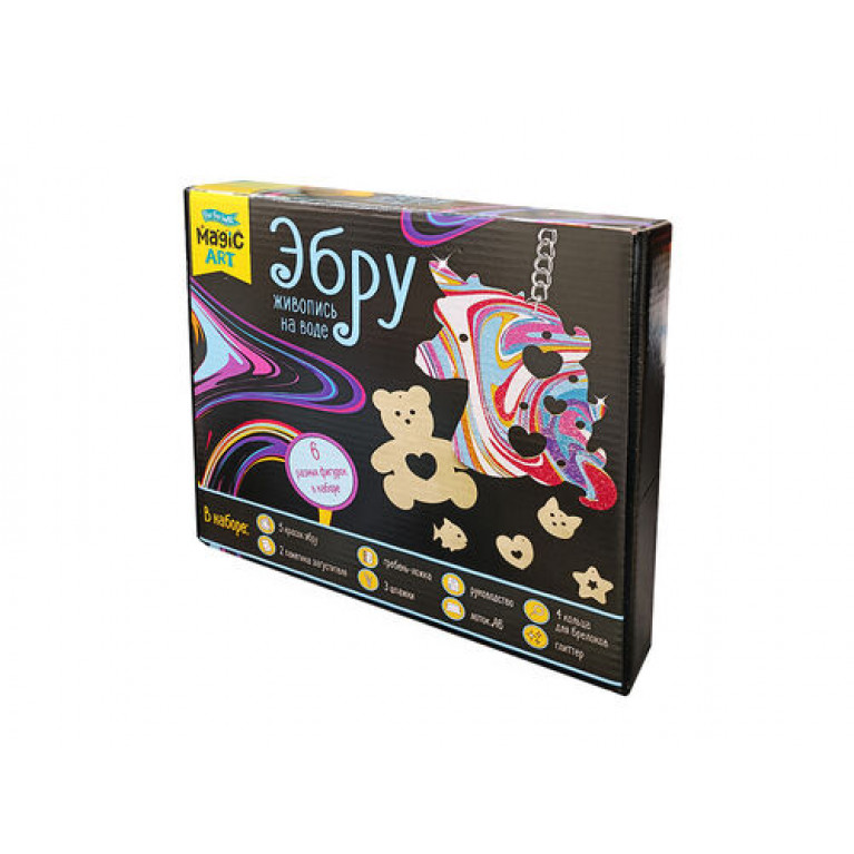 Набор для рисования на воде "Эбру" (5 красок, 6 фигурок, лоток А6) Magic ART 05159