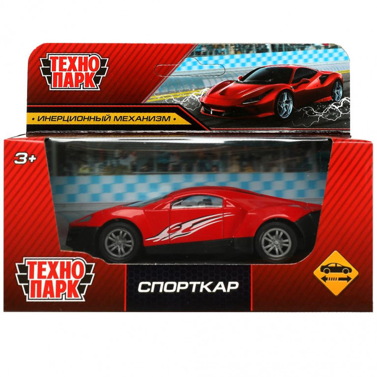 Машина металл СПОРТКАР, 10,5 см, инерция, кор Технопарк в кор.2*120шт