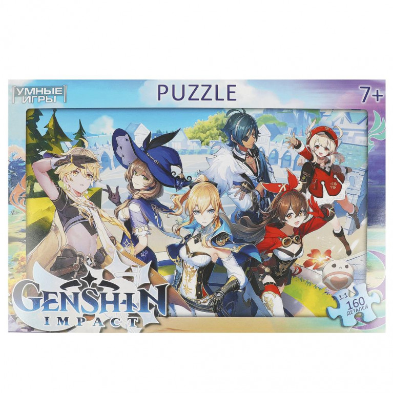 Genshin Impact. Пазл классический в коробке. 160 деталей. 285х190х33 мм. Умные игры в кор.12шт