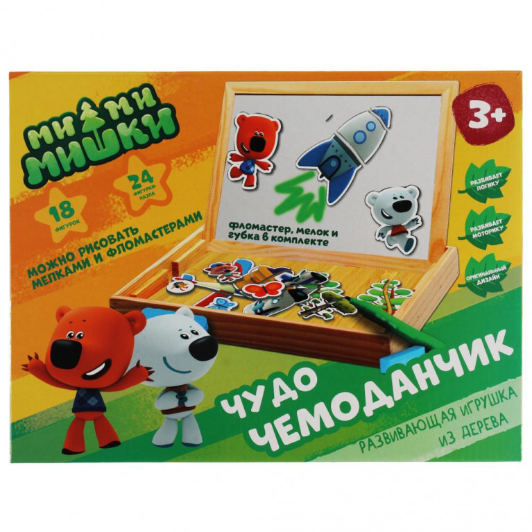 Игрушка деревянная Ми-ми-мишки чудо-чемоданчик, коробка Буратино в кор.30шт