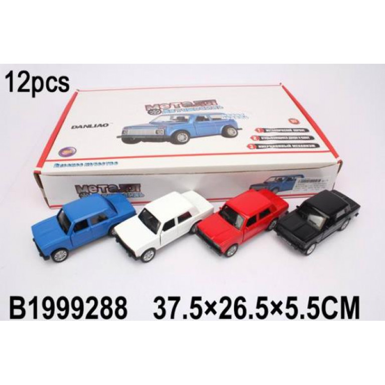 Машина металл. инерц. свет+звук, цвет в ассорт. в русс. дисплее уп-12шт в кор.2*12уп