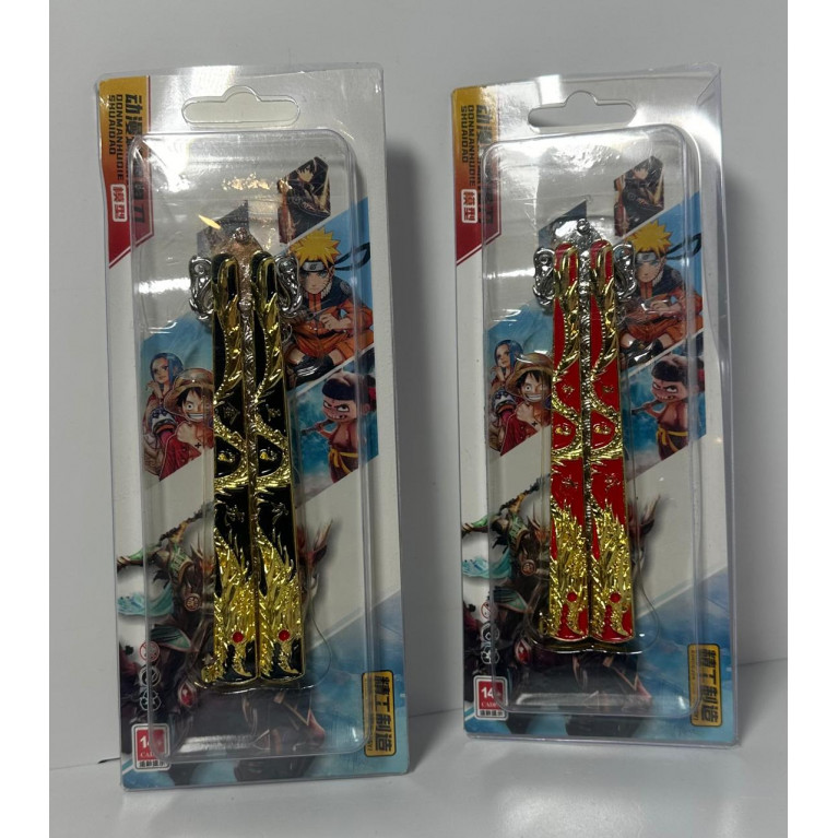 Игрушка оружия  нож бабочка прямая дракон металл 24 см