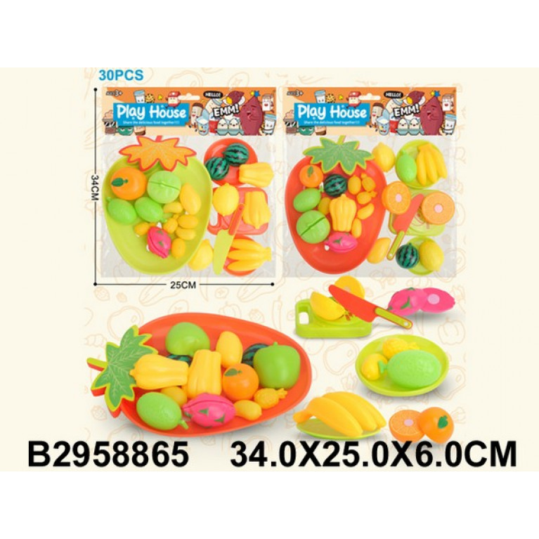 Набор "Продукты" для резки на липучках, 2 вида в ассортименте, в/п 34*25*6 см