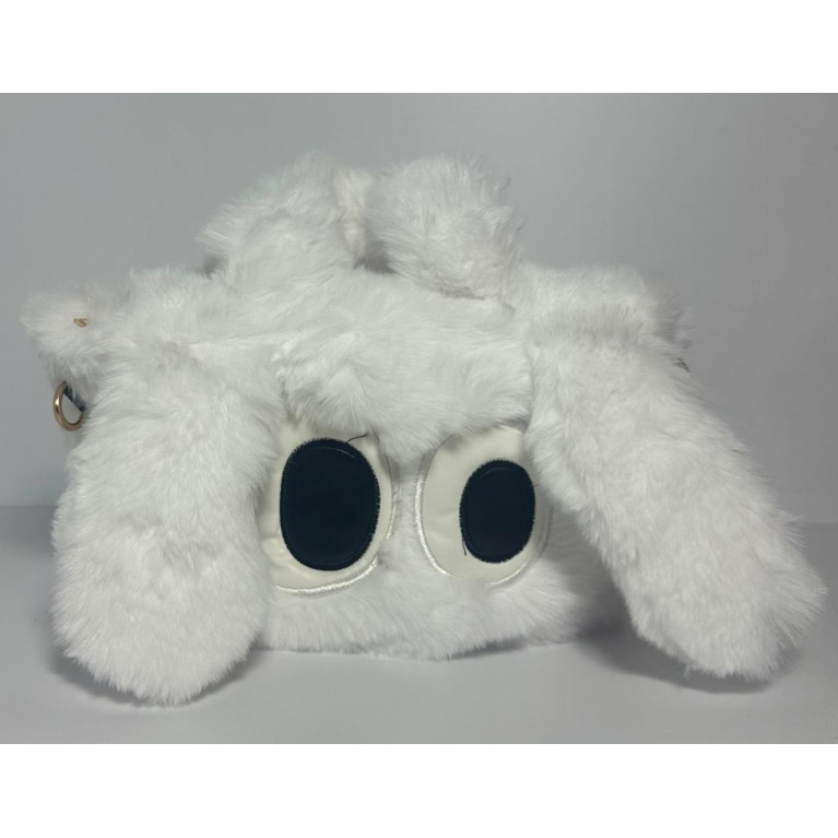 Сумка  с глазами и ушами для девочки меховая 25 см  на плечо