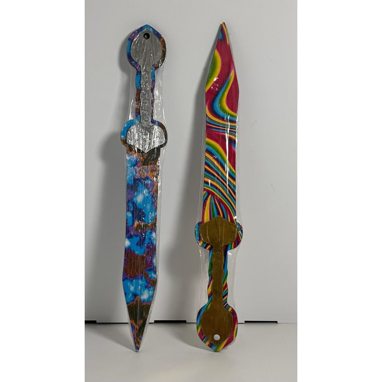 Игрушка меч дерево эльф цветной, разрисованный  48 см