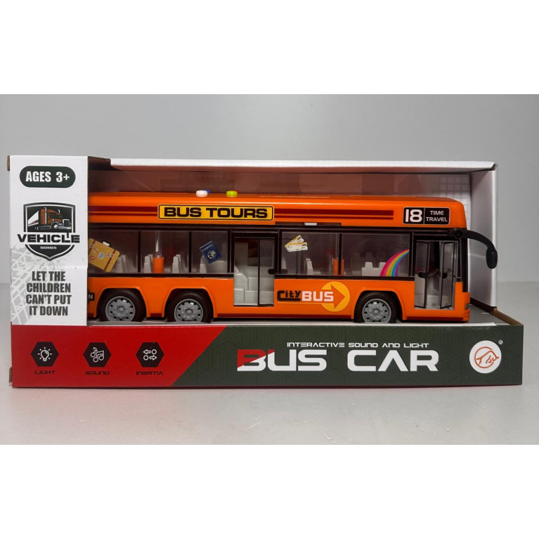 Игрушка автобус инерция , свет, звук 34*9*15 см 329-1  ккк  ллллл