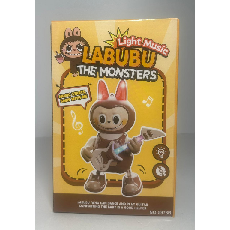 Игрушка животное движение, свет, звук с гитарой 14*11*21 см 5978b