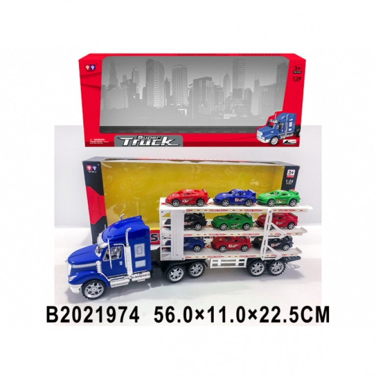 Трейлер инерц + 9 авто, цвет в ассорт. 11919 в кор. в кор.18шт