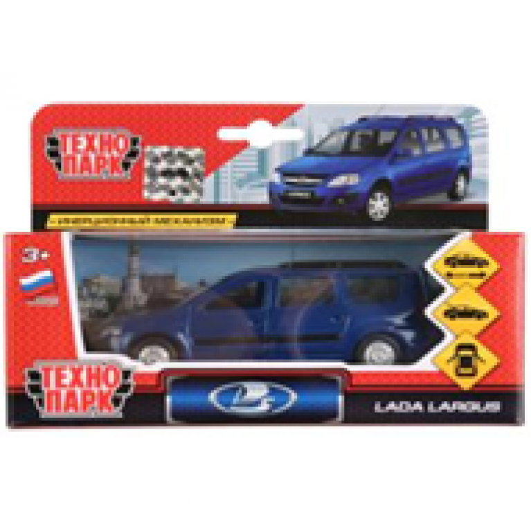 Машина металл LADA LARGUS 12 см, двери, багаж., инерц., синий, кор. Технопарк в кор.2*24шт