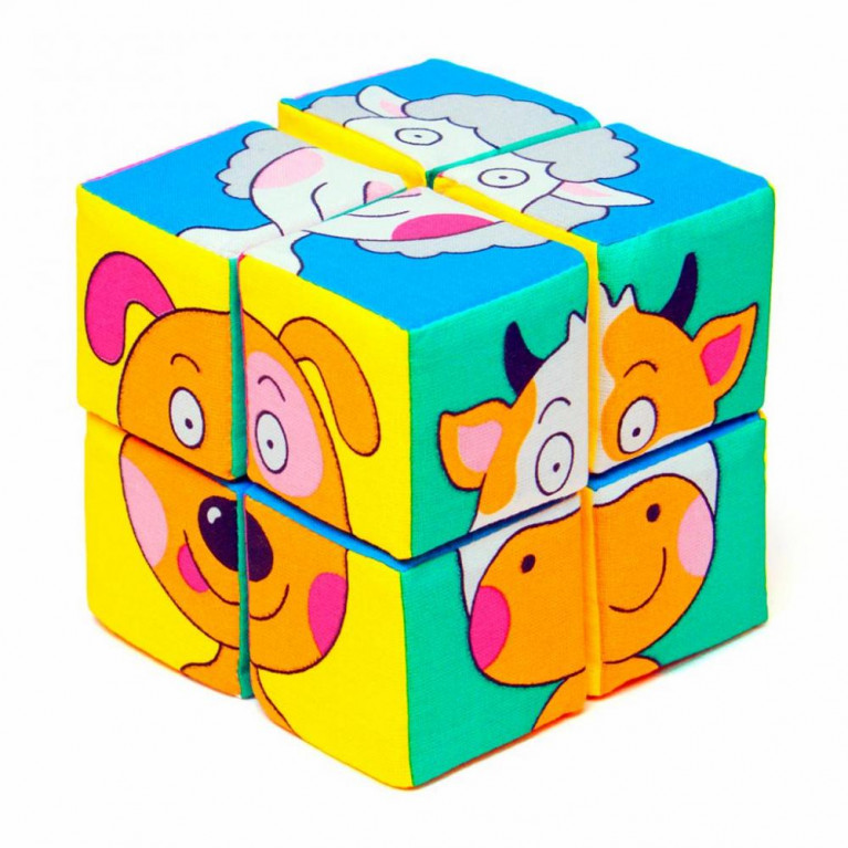 Игрушка кубики "Собери картинку" (Зверята) (8 кубиков) (Арт. 336)