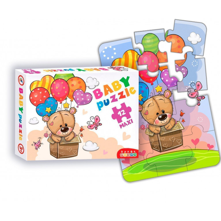 Дрофа Baby Puzzle 3844 Мишка и воздушные шары