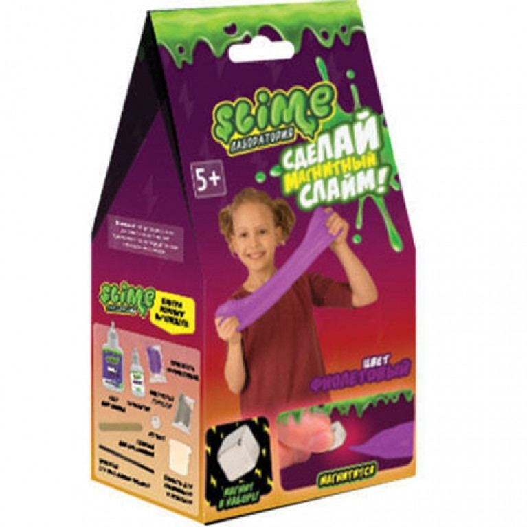 Slime  SS100-30181 Малый набор для девочек Лаборатория, фиолетовый магнитный, 100г