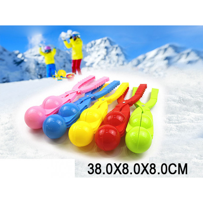 Игрушка детская:Щипцы для снежков двойные 38 см 5цв