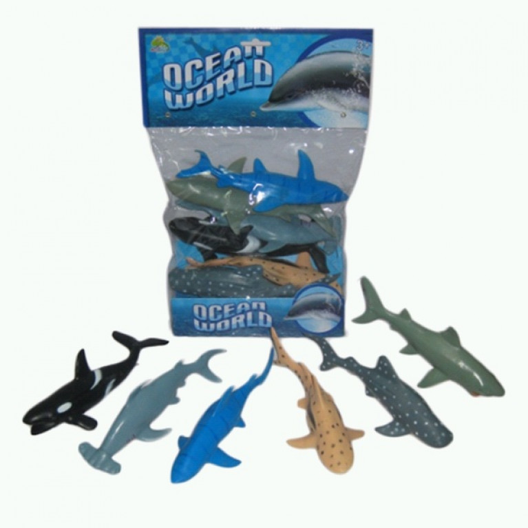 Пластизоль  игрушки "Ocean world" в пакете (6 шт в наборе), HY7-007A