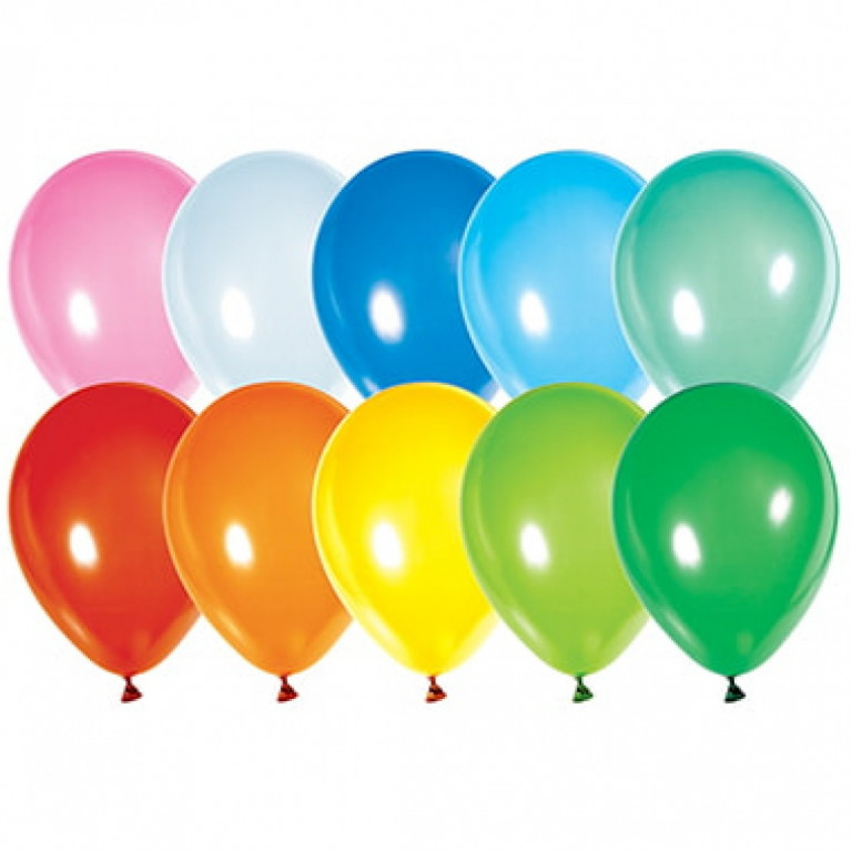 Воздушные шары 12/30см цветные ассорти обычные